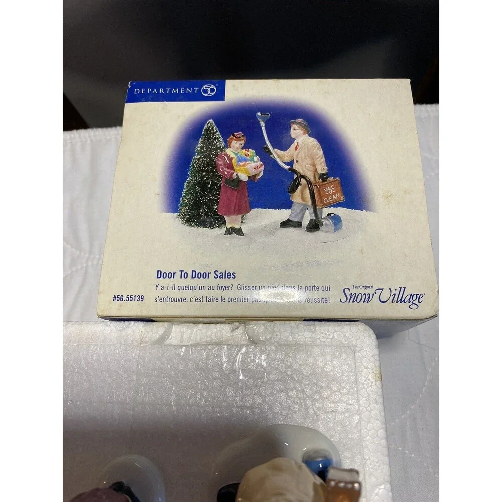 Dept 56 Door To Door Sales Vacuum Snow Village Figurines Accessory With Box